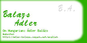 balazs adler business card